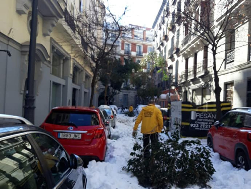 dobrovolní duchovní Scientologické církve Madrid se pustili do odklízení sněhu, ledu a trosek z místních ulic, aby v sousedství zpřístupnili ulice pro lidi, kteří se naléhavě potřebují dostat do neprůchodných částí města